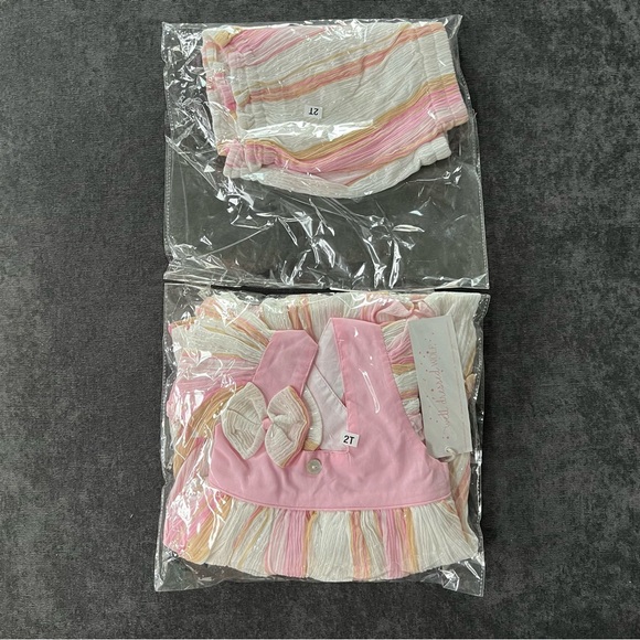 NWT Well Dressed Wolf Pink Lurex Stripes Aunt Heart - Picture 5 of 8